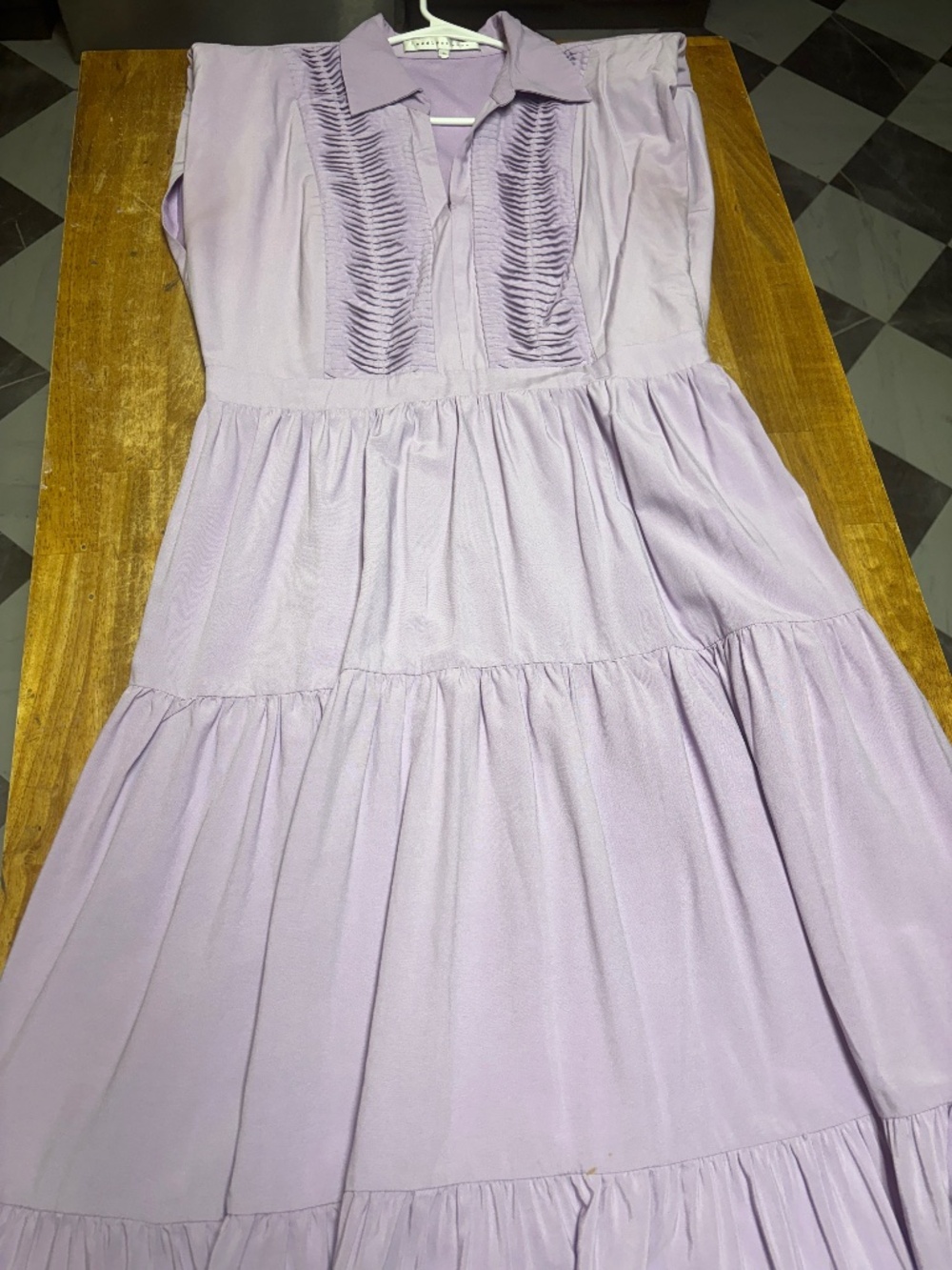 Anthropologie Tiered Midi Dress in Purple Size Large Like New